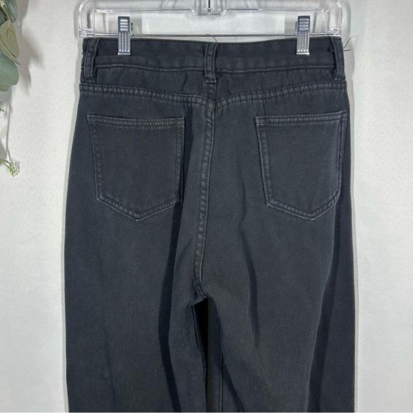 Evis Jeans | Fleece Lined High Rise Black Straight Leg Jeans Women’s Size Medium - Picture 6 of 12
